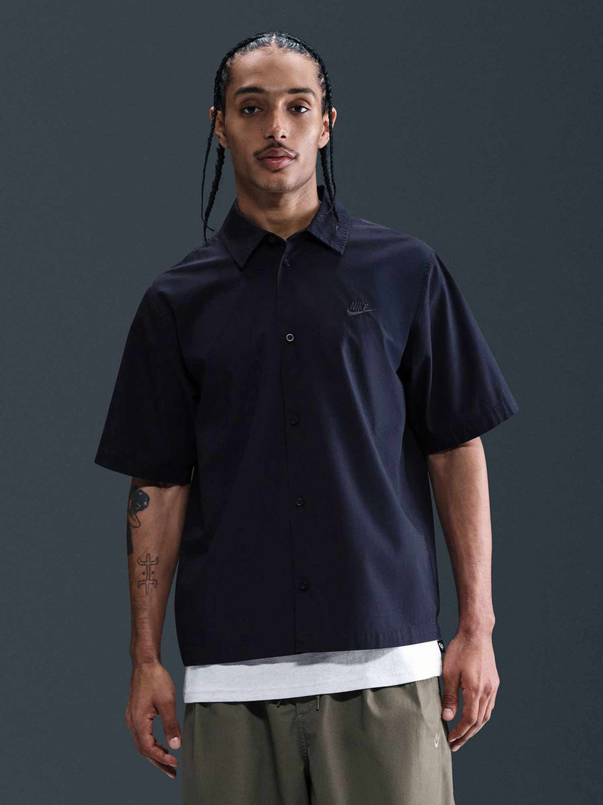 NIKE Тениска M NK CLUB SS BTN SHIRT WSH
