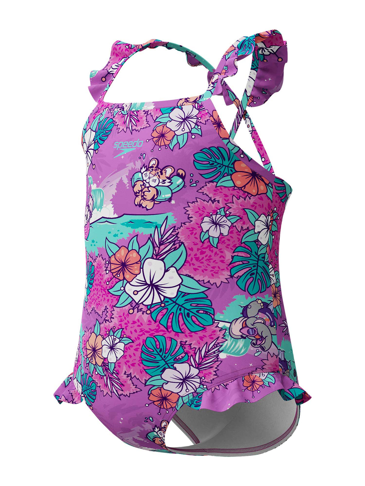 SPEEDO Цял бански GIRLS LEARN TO SWIM PRINTED FRILL