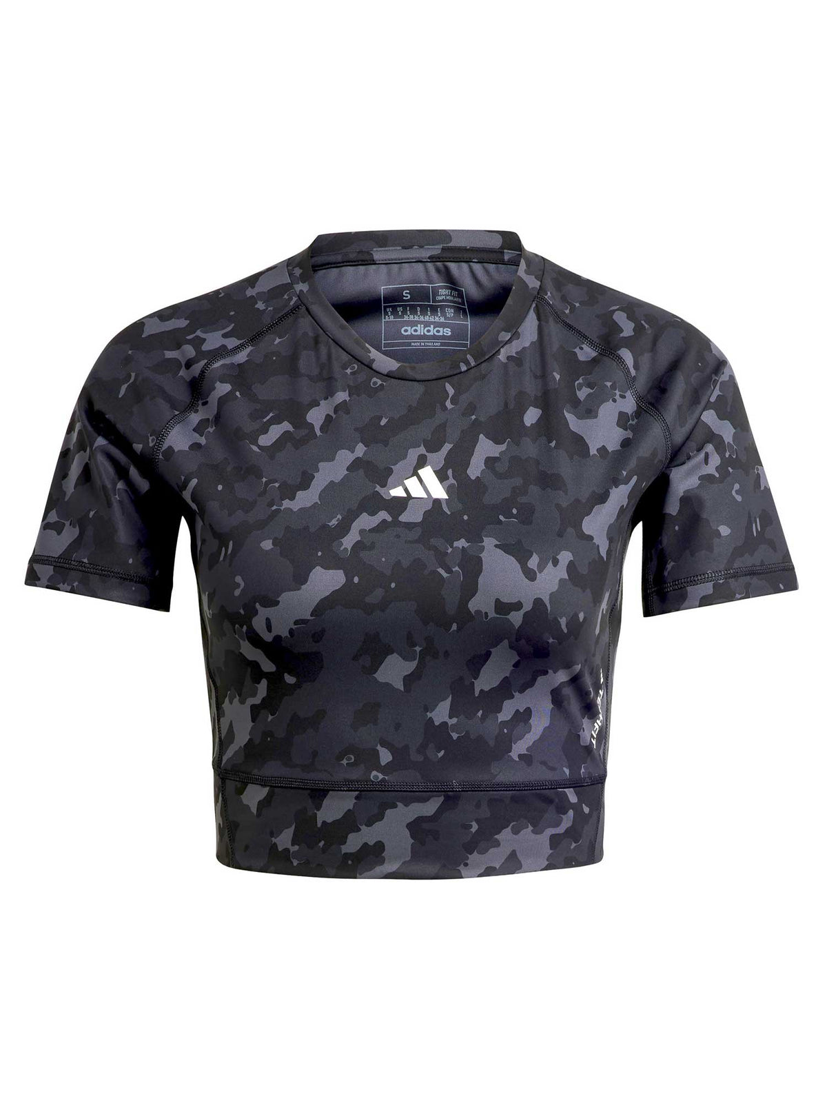 ADIDAS PERFORMANCE Тениска Techfit Camo Print Crop Training