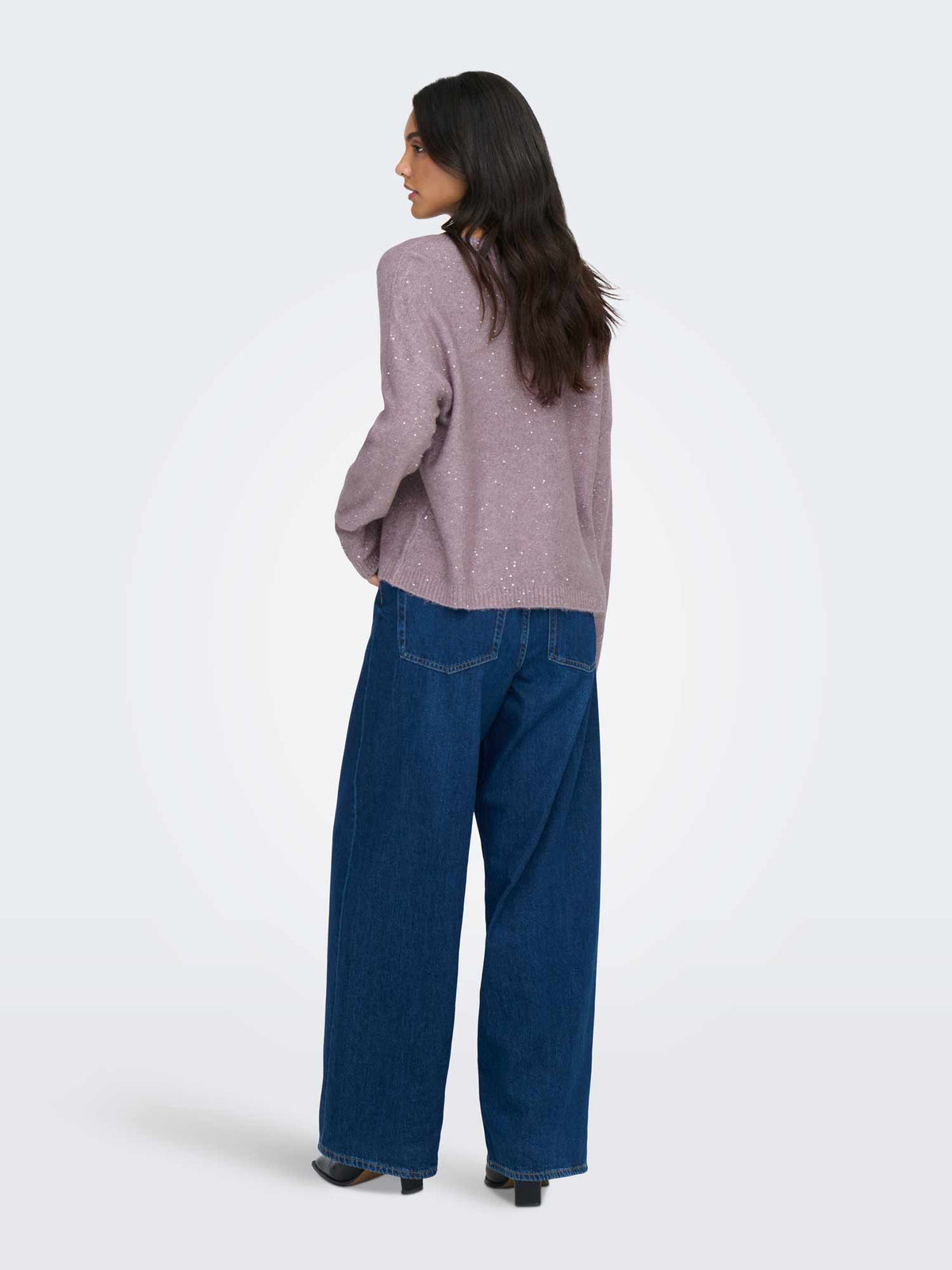 ONLY Пуловер ONLARIZONA LS SEQUINS V-NECK PUL KNT